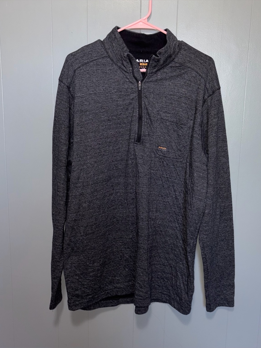 Ariat Rebar Men's Foundation 1/4 Zip Long Sleeve Shirt Charcoal Gray Large